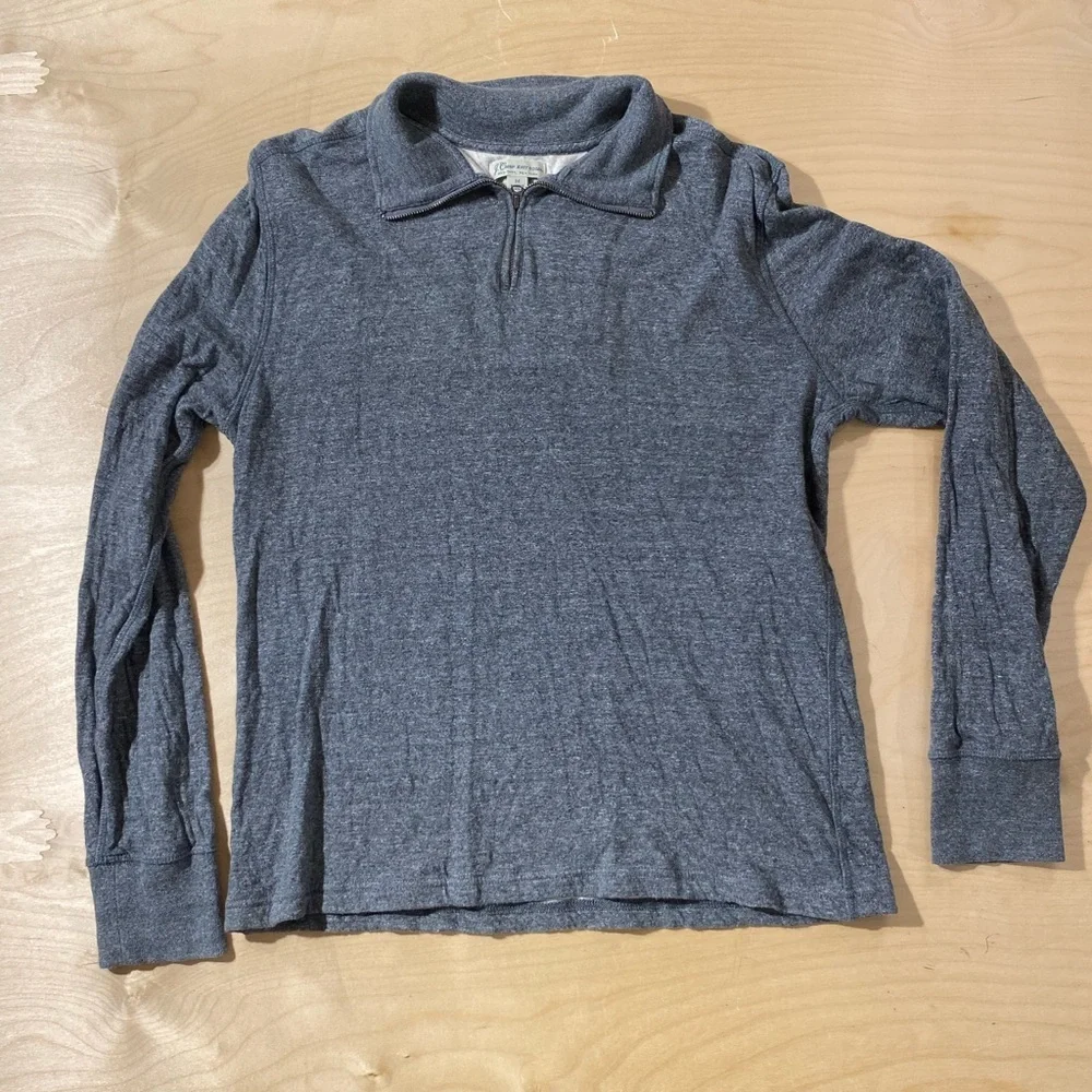 J. Crew Charcoal Long Sleeve Three Quarter Zip Sweater Medium (OP)